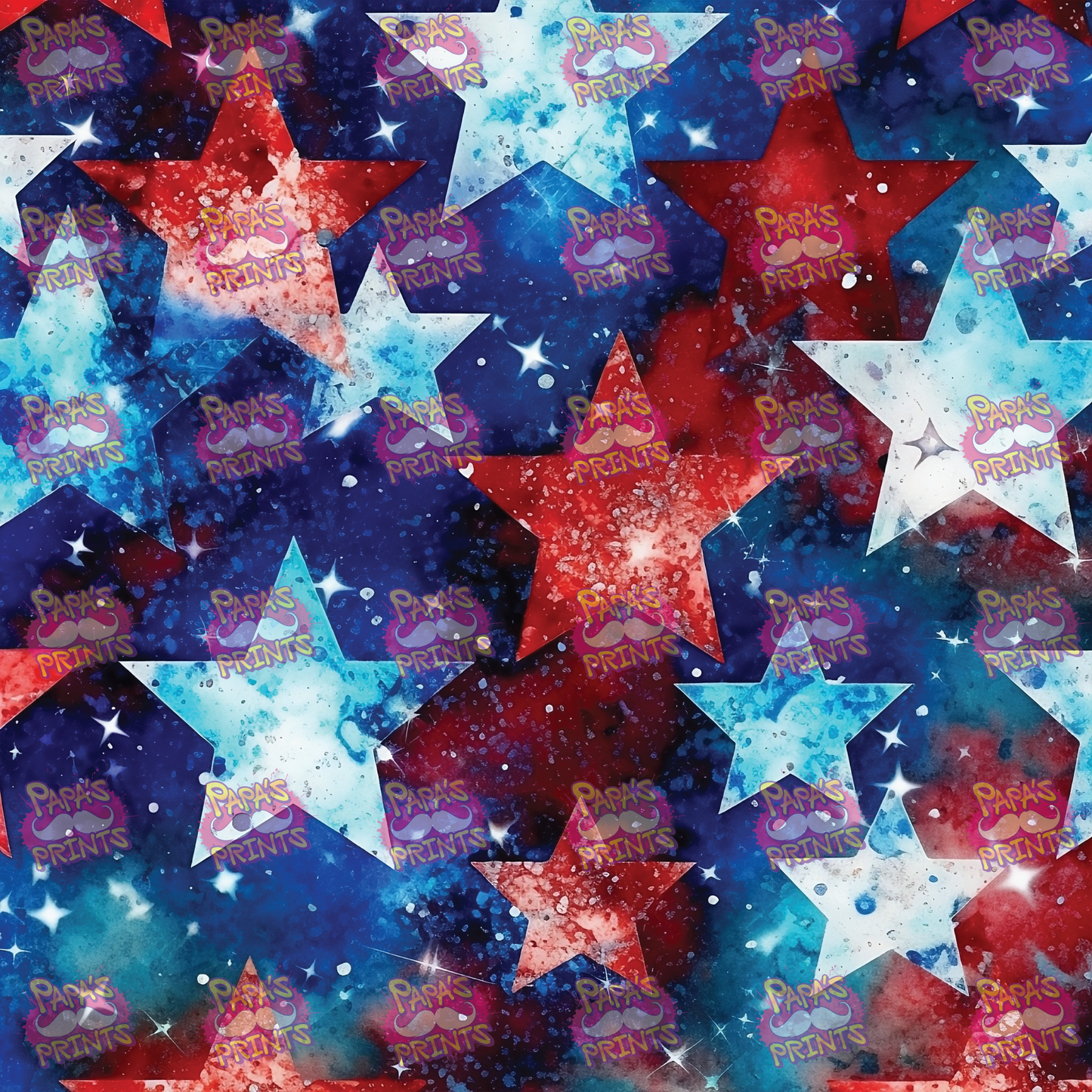 American Stars and Splatter Blue