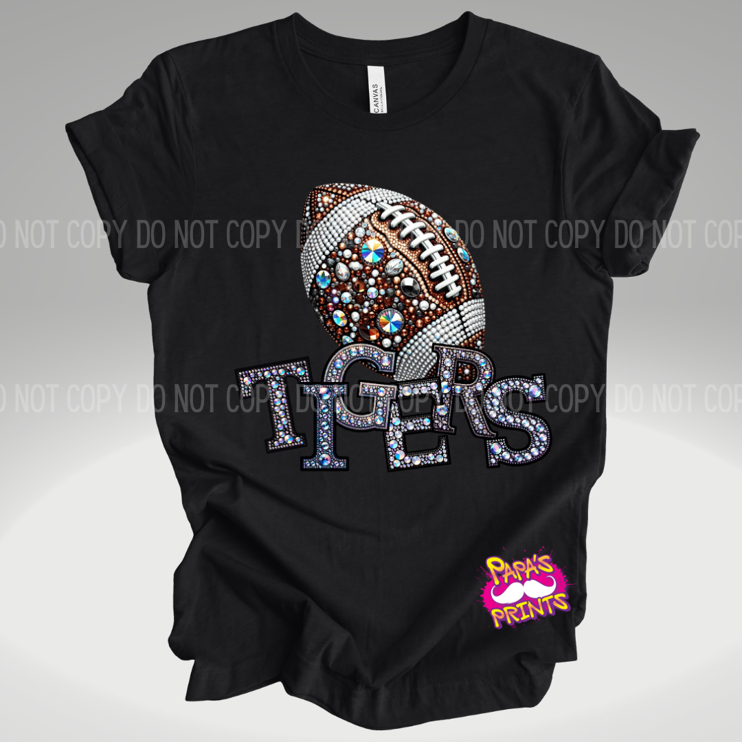 Tigers Football Bling Tee