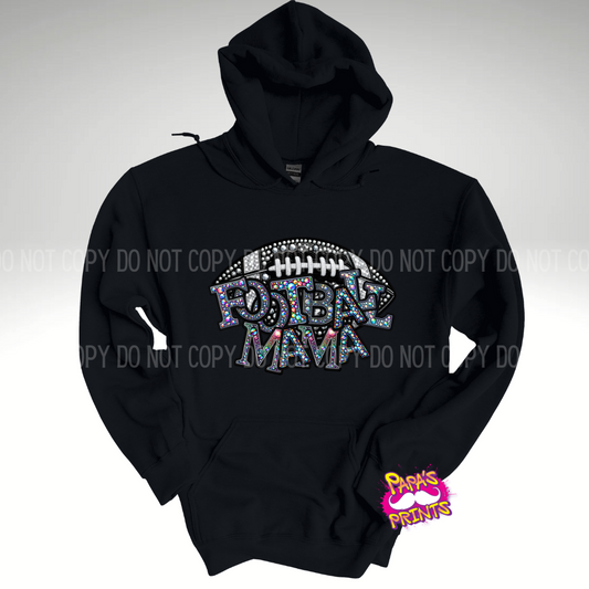 Mama Football Bling Hoodie