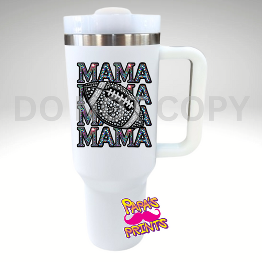 Mama Mama Football Bling Tumbler