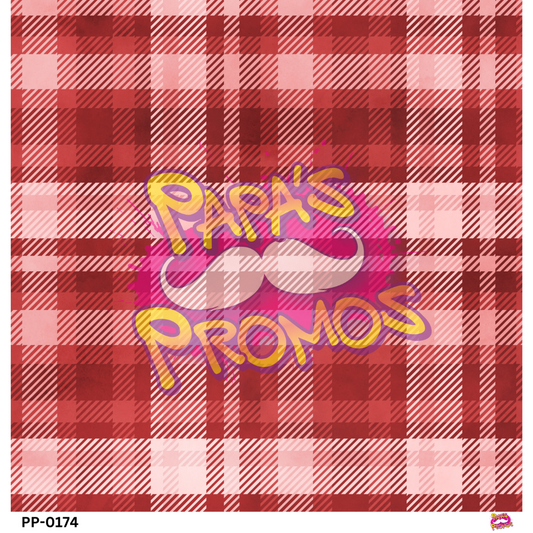 Valentine Red Plaid Semi-Transparent Vinyl